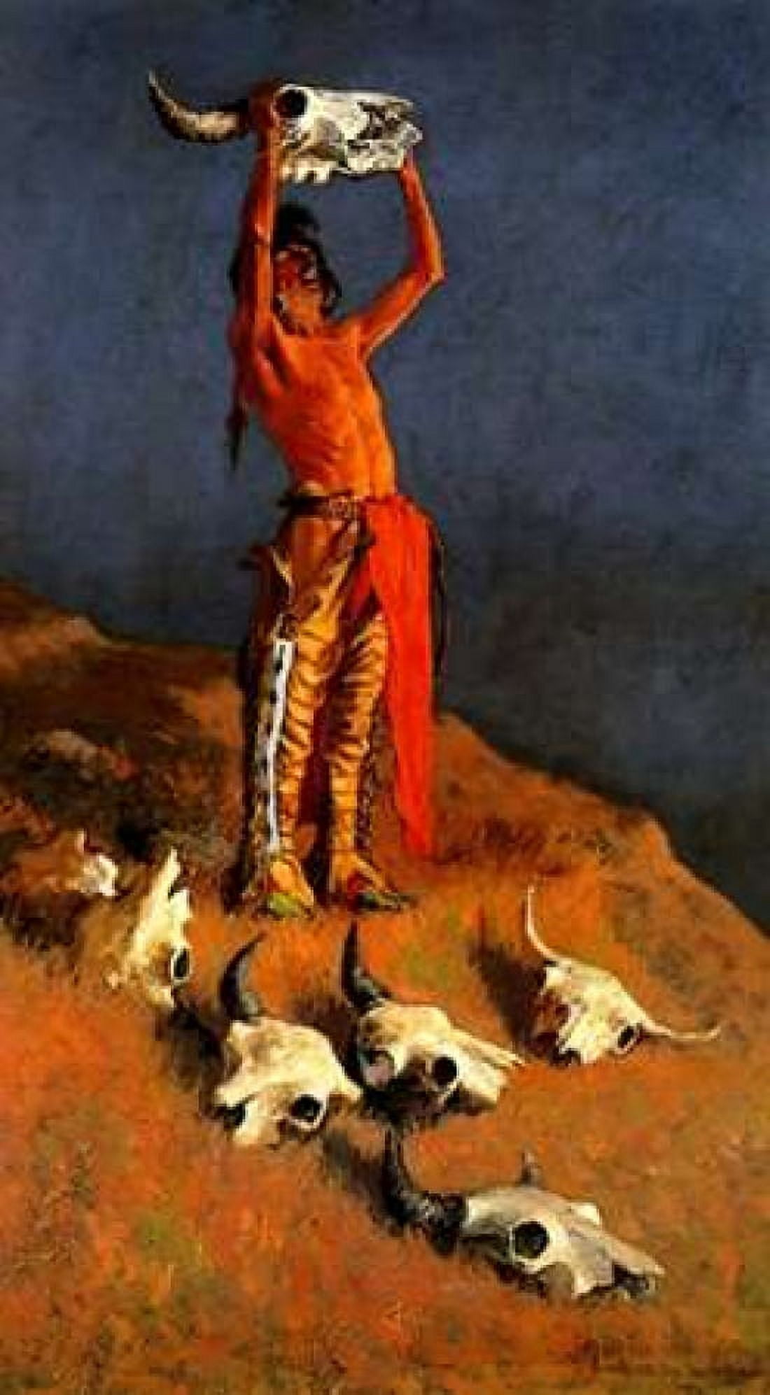 Conjuring Back The Buffalo Canvas Art - Frederic Remington (24 x 36)
