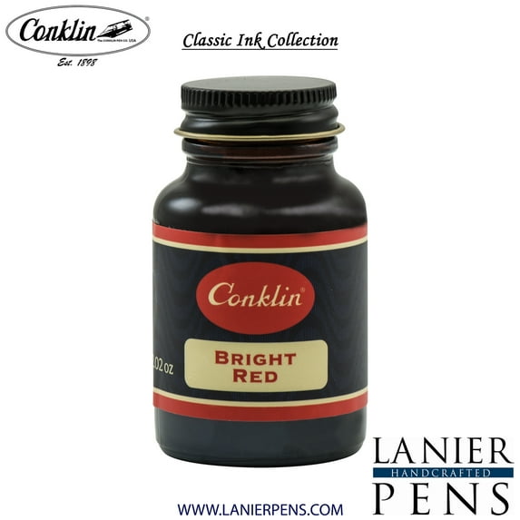 Conklin 60ml Fountain Pen Ink Bottle - Bright Red