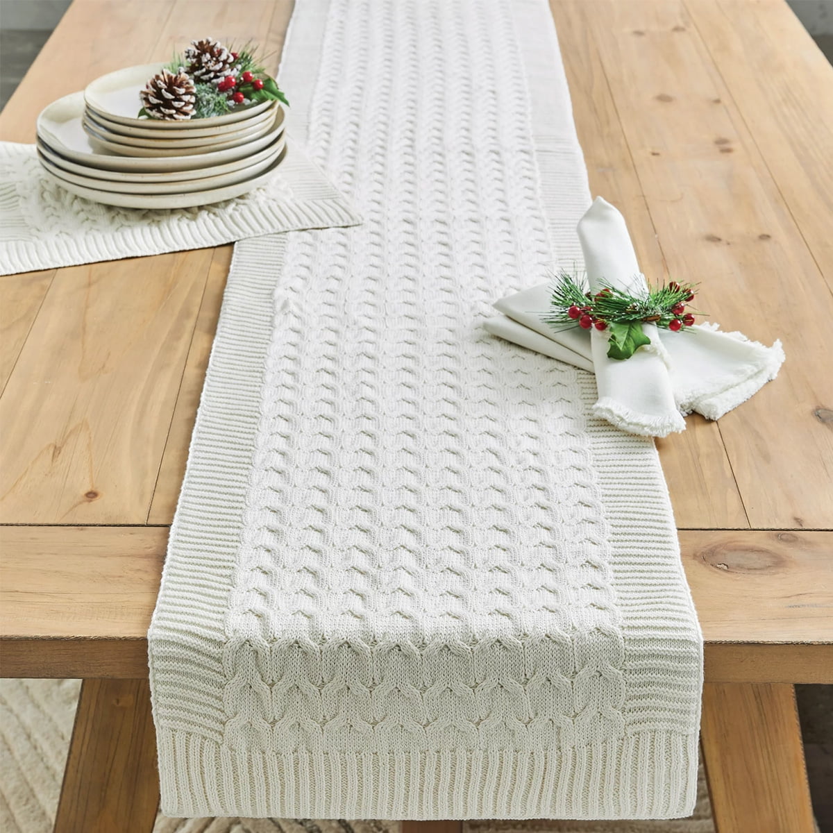 Conlloud Table Runner Handmade Crochet 13 x 36 Inch Table Runner Boho ...