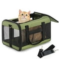 thumbnail image 1 of Conlun Cat Carrier,Foldable Soft-Sided Large Cat Carrier,Airline Approved Cat Carriers With Safety Leash,Comfort for Cat Travel Carrier,Green, 1 of 9