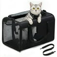 thumbnail image 1 of Conlun Cat Carrier,Soft-Sided Cat Carriers with 4-Sided Mesh,Airline Approved Pet Transport Carrier,Collapsible Cat Travel Carrier-Black, 1 of 9