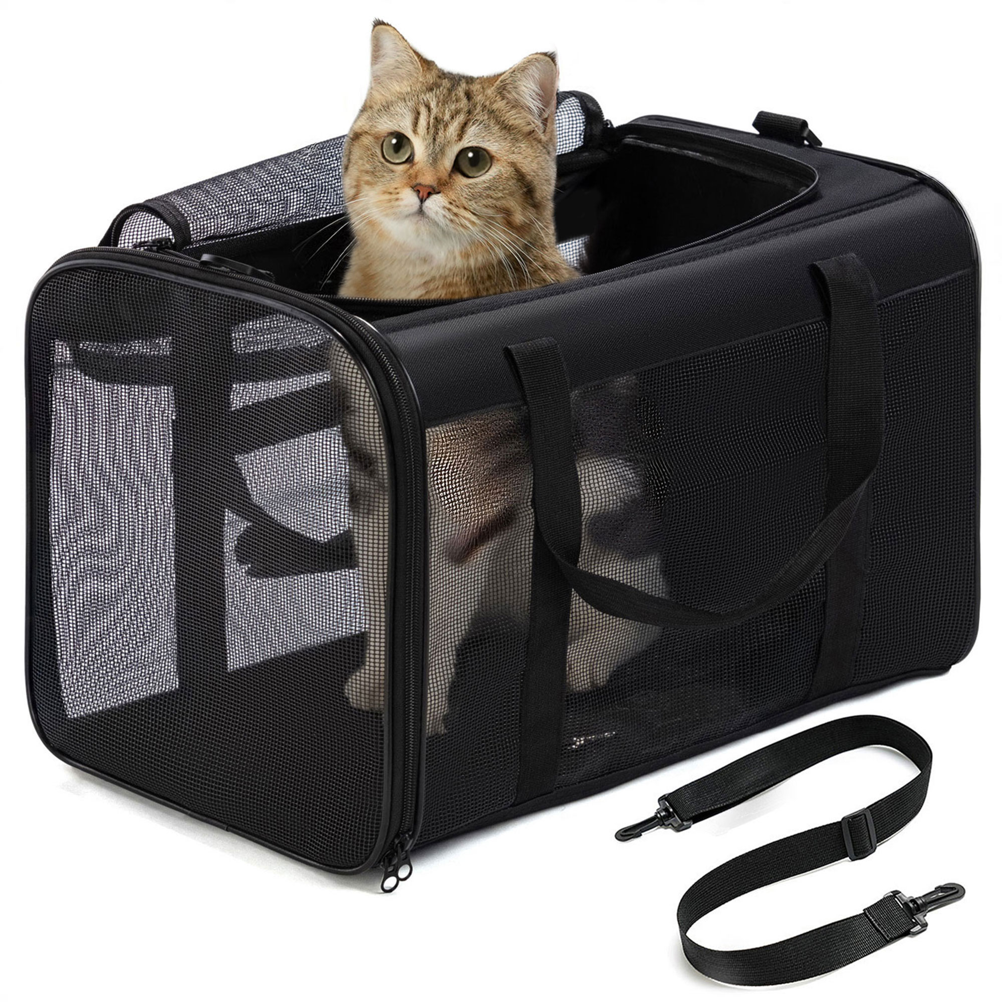 Conlun Cat Carrier Soft Sided Cat Carriers With 4 Sided Mesh Airline Conlun Cat Carrier Soft Sided Cat Carriers With 4 Sided Mesh Airline