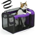 thumbnail image 1 of Conlun Cat Carrier,Soft-Sided Cat Carriers with 4-Sided Mesh,Airline Approved Pet Transport Carrier,Collapsible Cat Travel Carrier-Purple, 1 of 8