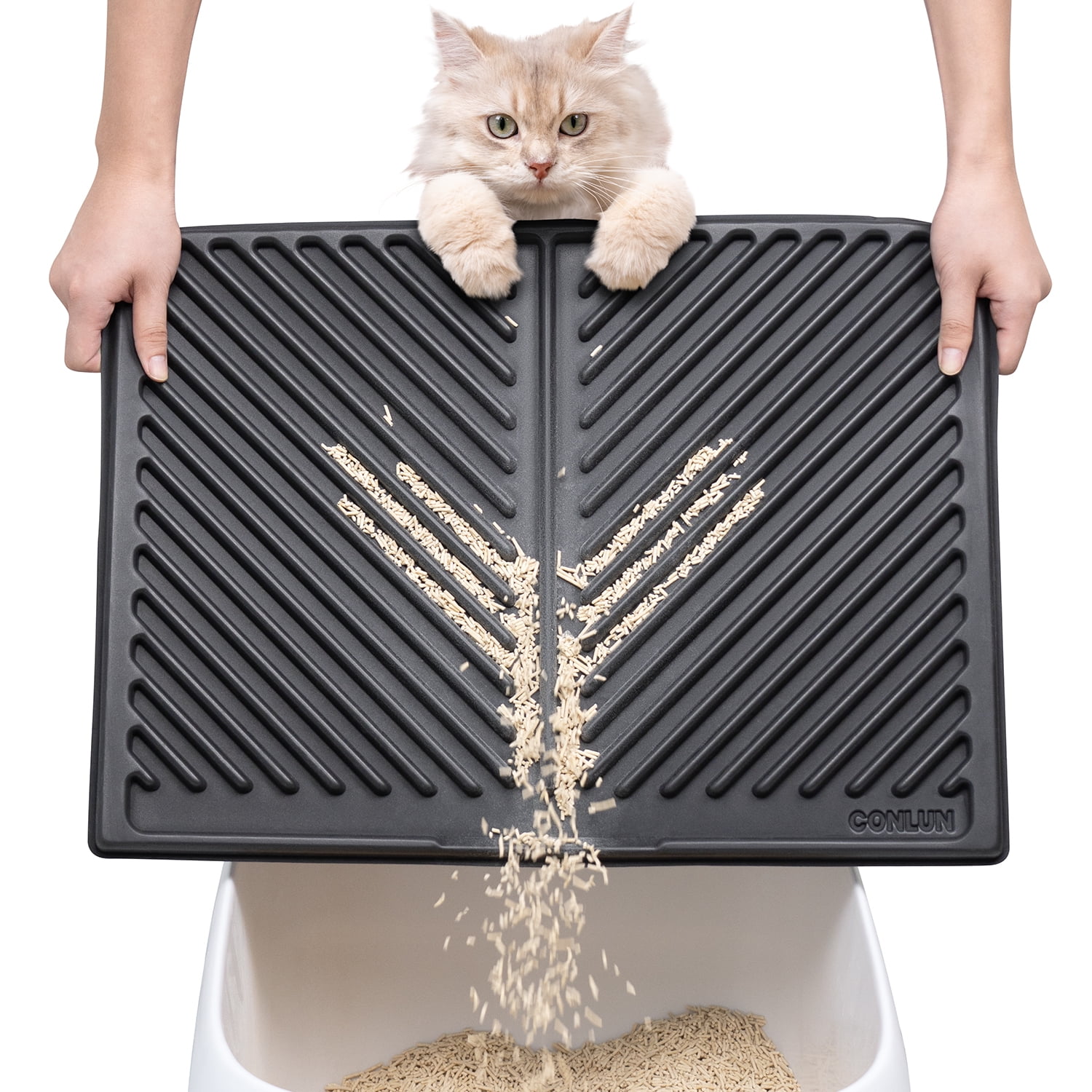 Conlun Cat Litter Mat22"x16" Arched Crossbar Design Kitty Litter Mat