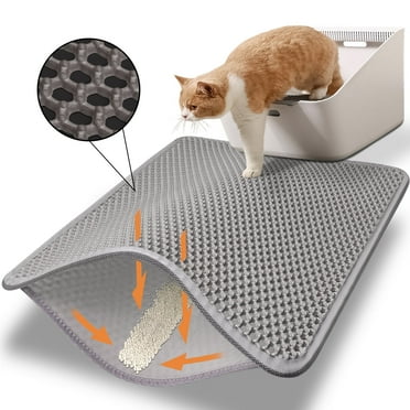 Conlun Cat Litter Mat - 23"x17" Honeycomb Double Layer, Urine Waterproof, and Easy to Clean