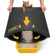 Conlun Cat Litter Mat - 23"x17" Honeycomb Double Layer, Urine Waterproof, and Easy to Clean