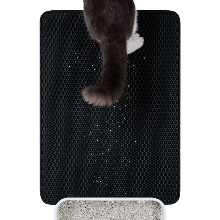 Fostanfly Cat Litter Mat, Large Urine Proof Litter Trapping Mat, Double  Layer Litter Box Mat, Easy Clean Machine Washable Kitty Mat, Waterproof
