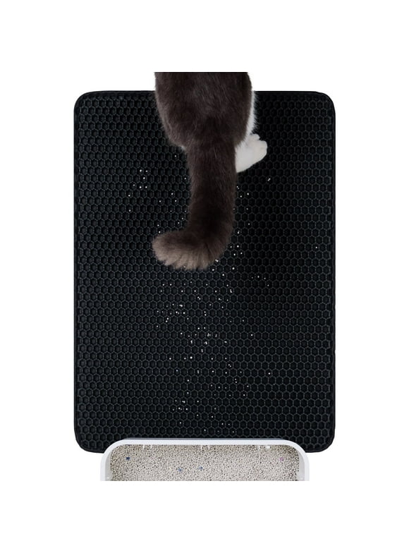 Conlun Cat Litter Mat - 25"x15" Honeycomb Double Layer, Urine Waterproof, and Easy to Clean