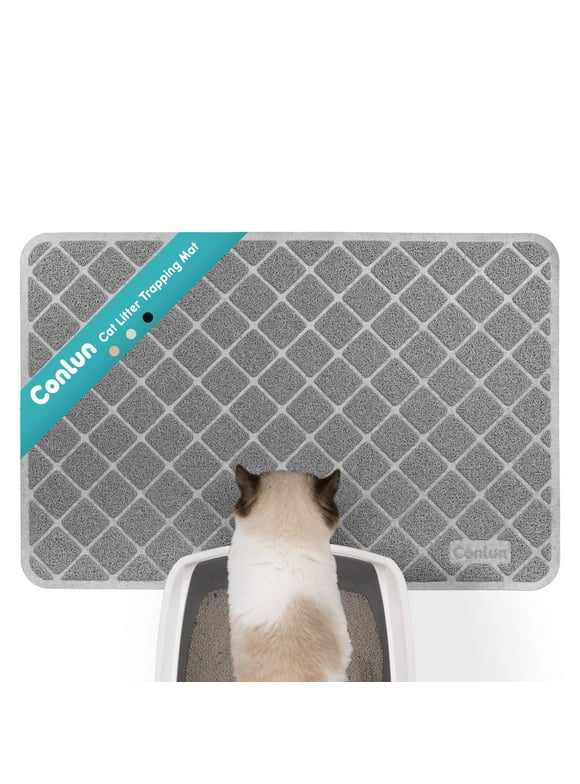 Conlun Cat Litter Mat, 35" x 23" Premium Durable PVC, Non-Slip, Less Waste, Urine Waterproof