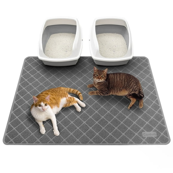 Conlun Cat Litter Mat, 47" x 35" Premium Durable PVC Litter Box Mat, Non-Slip, Less Waste, Urine Waterproof Extra Large Litter Trapping Mat