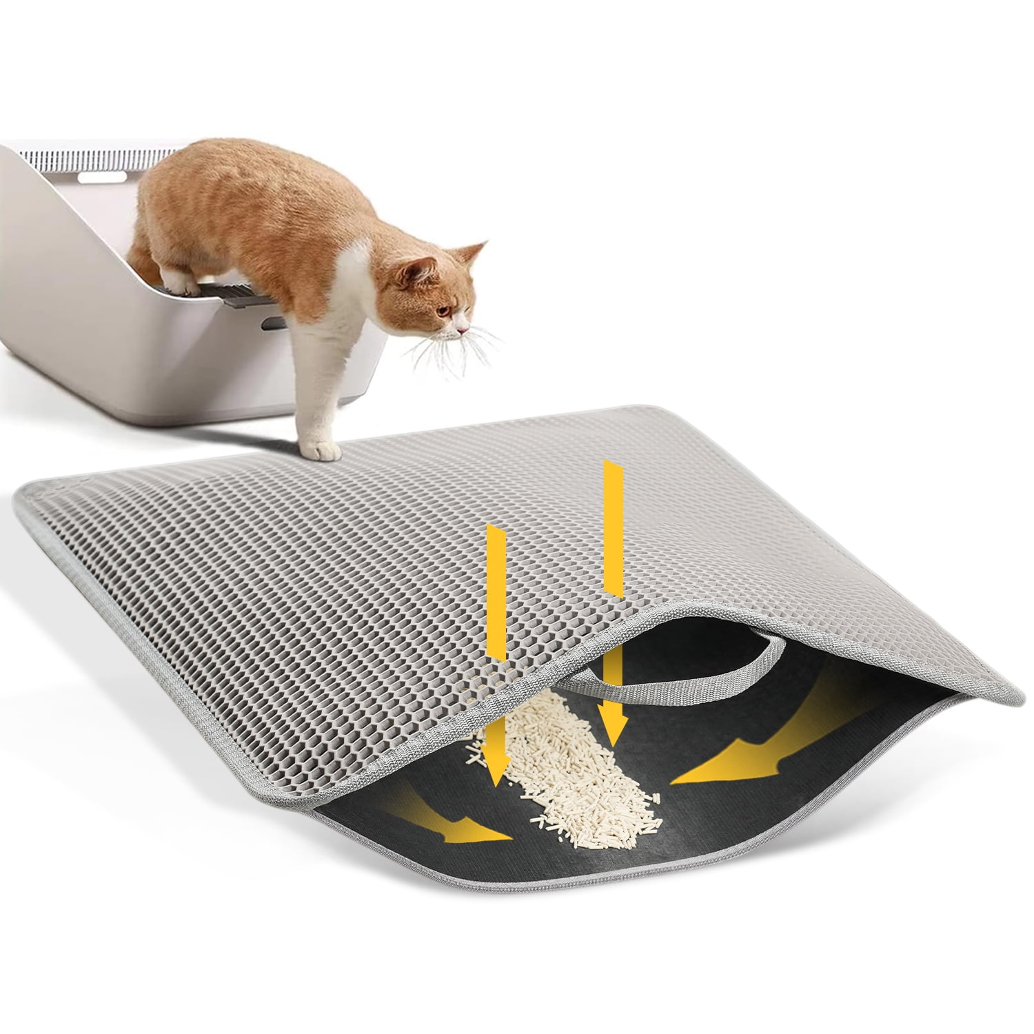 Conlun Cat Litter Mat with Handles,Double Layer Design Litter