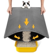 Conlun Double Layer Honeycomb Cat Litter Mat, Non-Slip & Washable, Gray, 24" x 18"