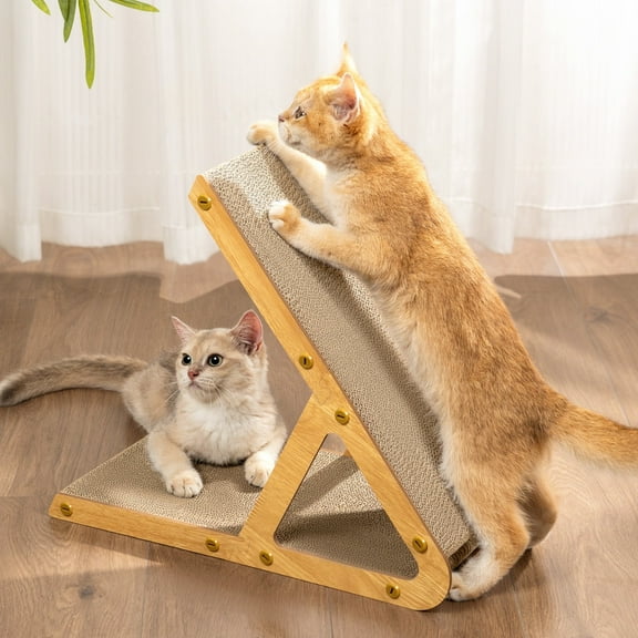 Conlun Cat Scratcher,A-Shape Cat Scratching Board for Various Cat Scratch Positions,Reversible Cardboard Cat Scratch Pad,Durable Cat Scratchers for Indoor Cats to Protect Furniture,Easy to Install