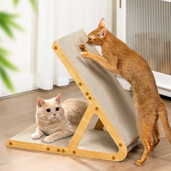 Conlun Cat Scratcher,A-Shape Cat Scratching Board for Various Cat Scratch Positions,Reversible Durable Cat Scratchers Cardboard for Indoor Cats to Protect Furniture,Easy to Install,Medium