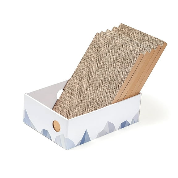 Conlun Cat Scratcher Cardboards with Box, 5-Pack Replacement Reversible Cat Scratcher Pad, Medium