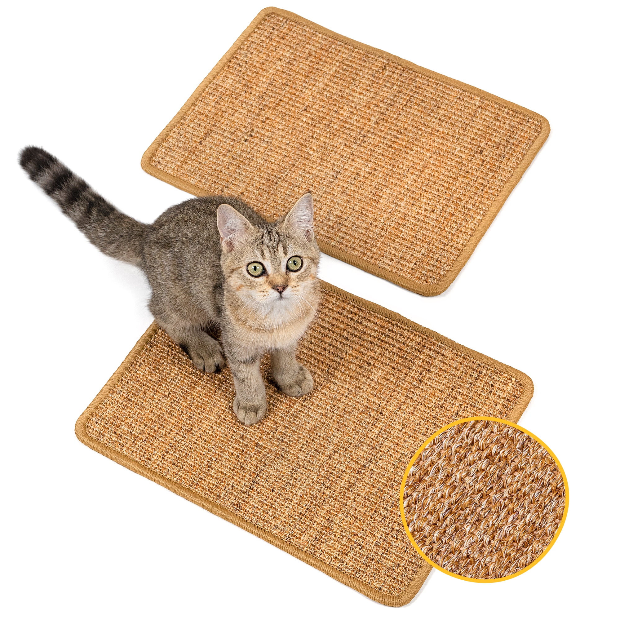 Conlun Cat Scratcher Mat2Pack 15.7"x11.8" Natural Sisal Scratch Pad
