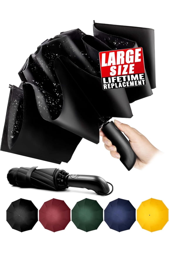 Conlun Travel Inverted Umbrella Compact Windproof- Automatic reverse Umbrellas for Rain - Folding Portable 10 Ribs Large Umbrella
