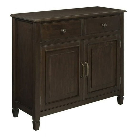Connaught 40 inch Wide Solid Wood Traditional Entryway Storage Cabinet in Dark Chestnut Brown