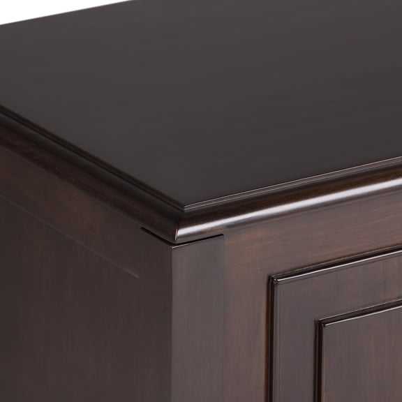 Connaught 51 inch Wide Solid Wood Storage Bench Trunk in Dark Chestnut Brown