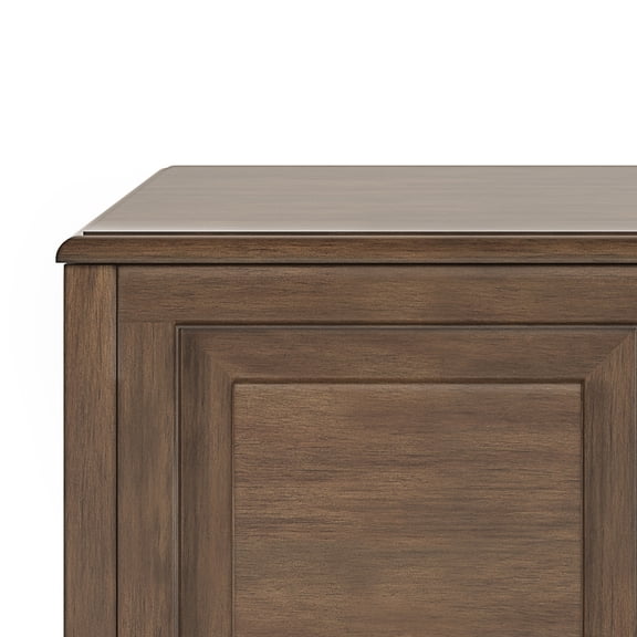 Connaught 51 inch Wide Solid Wood Storage Bench Trunk in Natural Aged Brown
