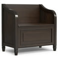 thumbnail image 1 of Connaught Small Entryway Storage Bench - Solid Wood, Dark Chestnut Brown, 30"W, Lift-Top Hidden Storage, British Colonial Style, Perfect for Hallway, Mudroom, Living Room, 1 of 15