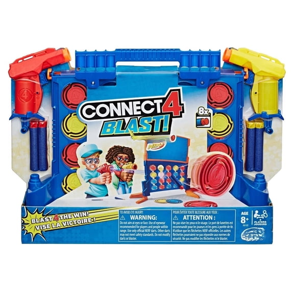 Connect 4 Blast Game with Nerf Blaster and Darts