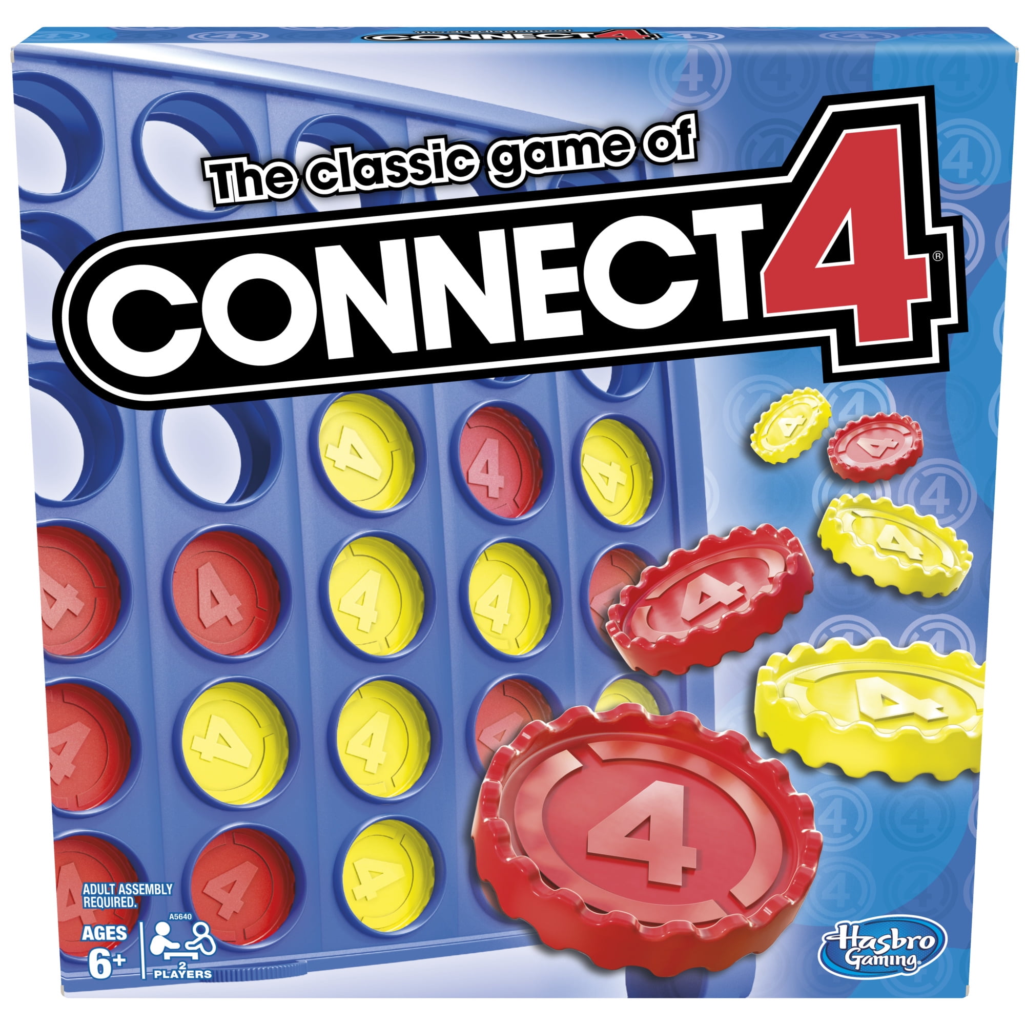 Connect 4 Classic Grid Board Game, 4 in a Row Game for Kids, 2 Player  Strategy Board Games, Ages 6+ 