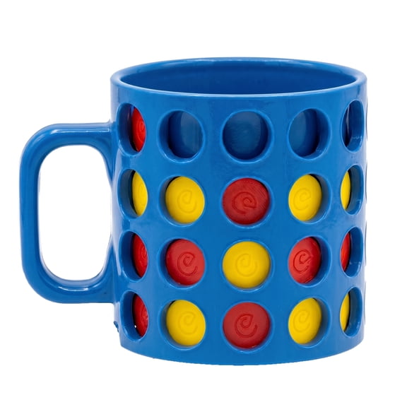 Connect 4 Printed Mug, Ceramic Coffee Cup with Classic Connect Four Pattern Design, Game Inspired Graphic Mug for Coffee Tea, Office Home Use