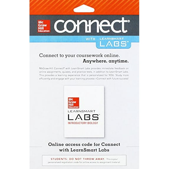 Connect Access Card for LearnSmart Labs Introduction to Biology, 9780077732769, 0077732766, Paperback,