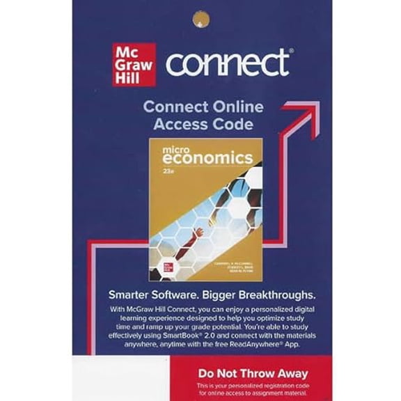 Connect Access Code Card for Microeconomics, 23rd edition, 9781265275594, Paperback, 23rd