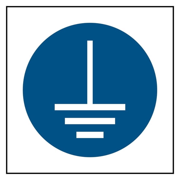 Connect Earth Terminal to Ground Sign Size: 12 inch x 12 inch