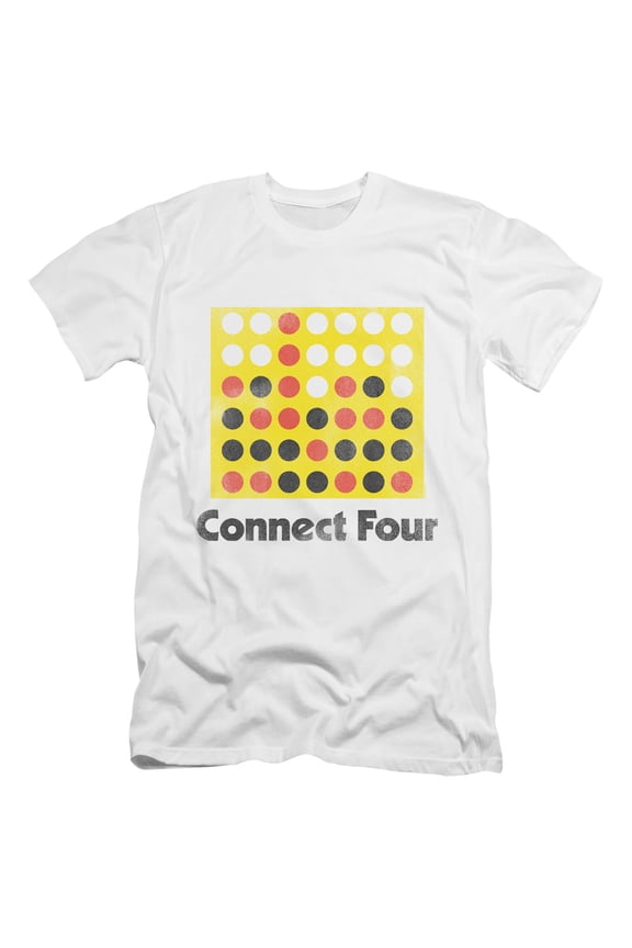 Connect Four - Classic Logo Distressed - Premium Slim Fit Short Sleeve Shirt - Small