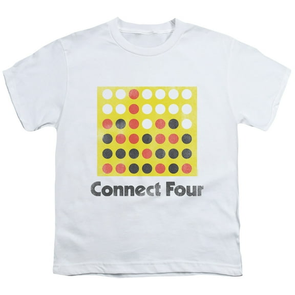 Connect Four Classic Logo Distressed S/S Youth 18/1 T-Shirt White