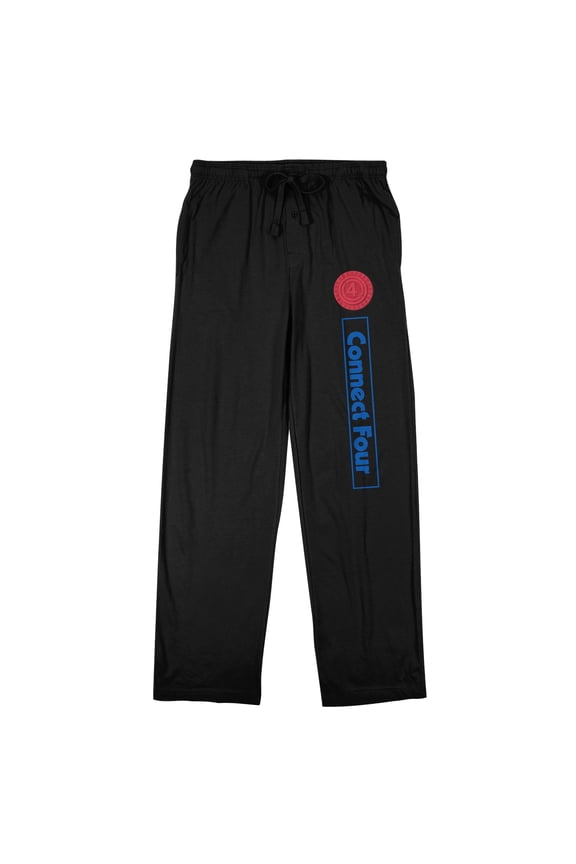 Connect Four Game Logo Men's Black Sleep Pants-L