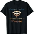 thumbnail image 1 of Connect To God Password Prayer Jesus Christian Men Women T-Shirt Black Large, 1 of 4