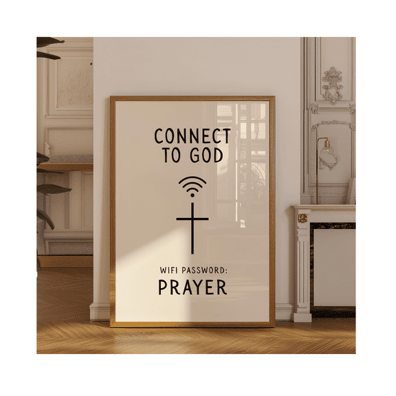 Connect To God Poster Black Christian Wall Art Trendy Christian Poster For Prayer Room Decor Religious Art