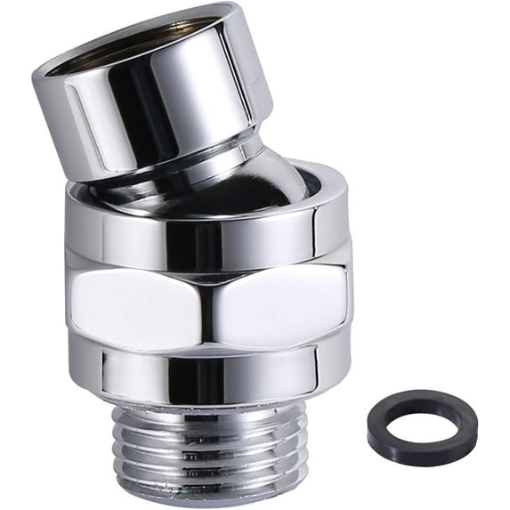 LHX Connect to Shower Arm Shower Connector Adjustable Swivel Adapter Angle Shower Arm Head Ball Joint in G1/2 Chrome Plated Brass Adélala E