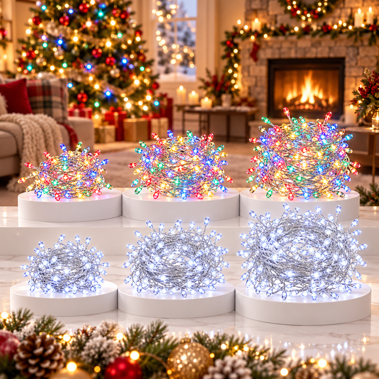 Connectable Christmas Fairy Lights, Plug In LED String Lights with ...