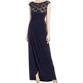 thumbnail image 1 of Connected Apparel NEW Blue Womens Size 6P Petite Sequined Sheath Dress, 1 of 2