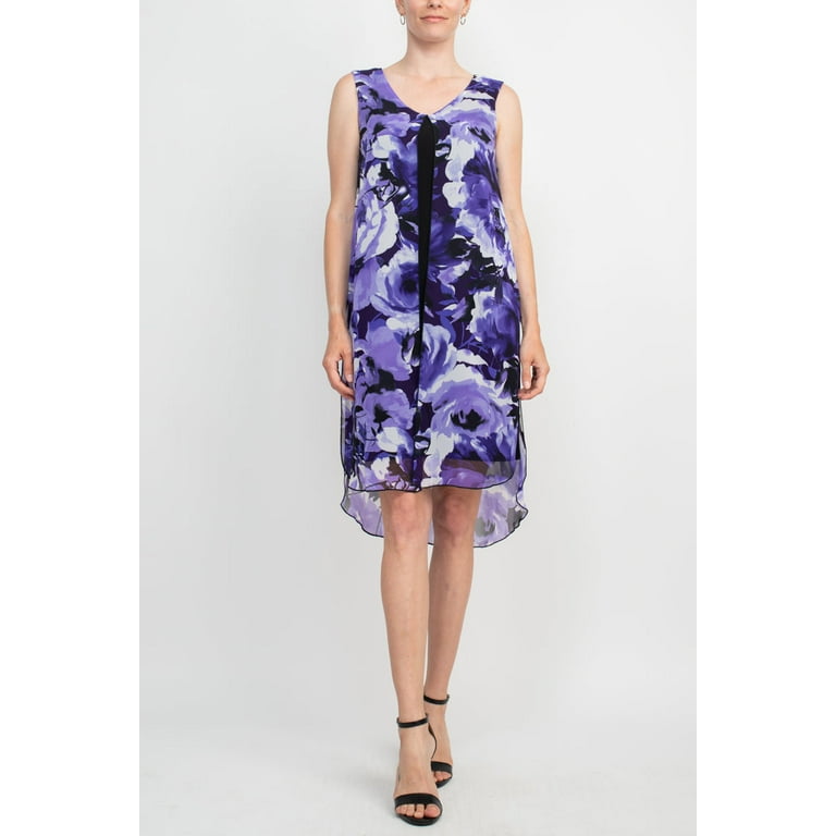 Connected apparel purple dress cheap
