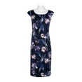 thumbnail image 1 of Connected Apparel Scoop Neck Sleeveless Zipper Back Floral Print Scuba Dress-NAVY / 4, 1 of 6