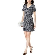 Connected Apparel Womens Petites V-Neck Knee-Length Shift Dress