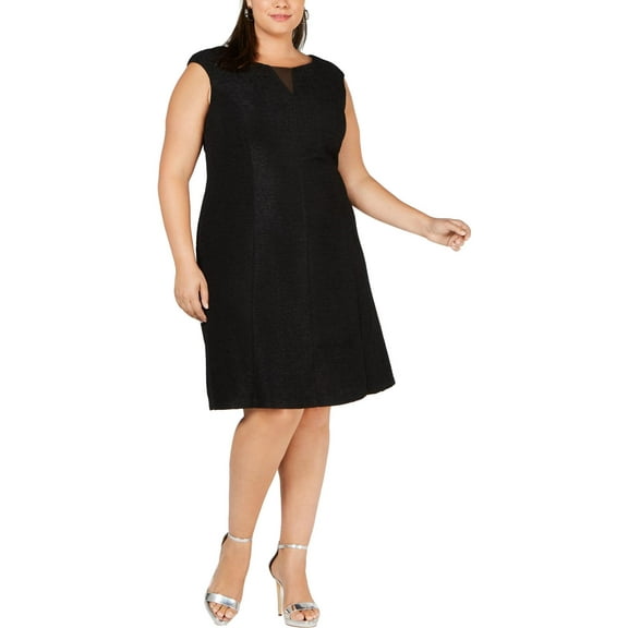 Connected Apparel Womens Sleeveless Textured Cocktail Dress