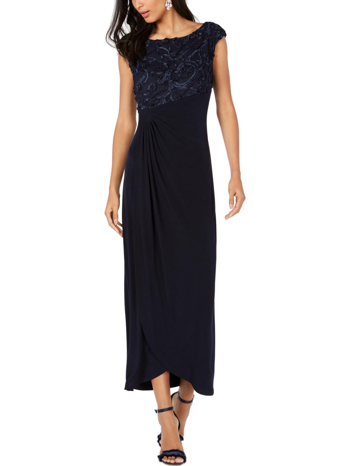 Connected Apparel Womens Textured Ruched Semi-Formal Dress - Walmart.com
