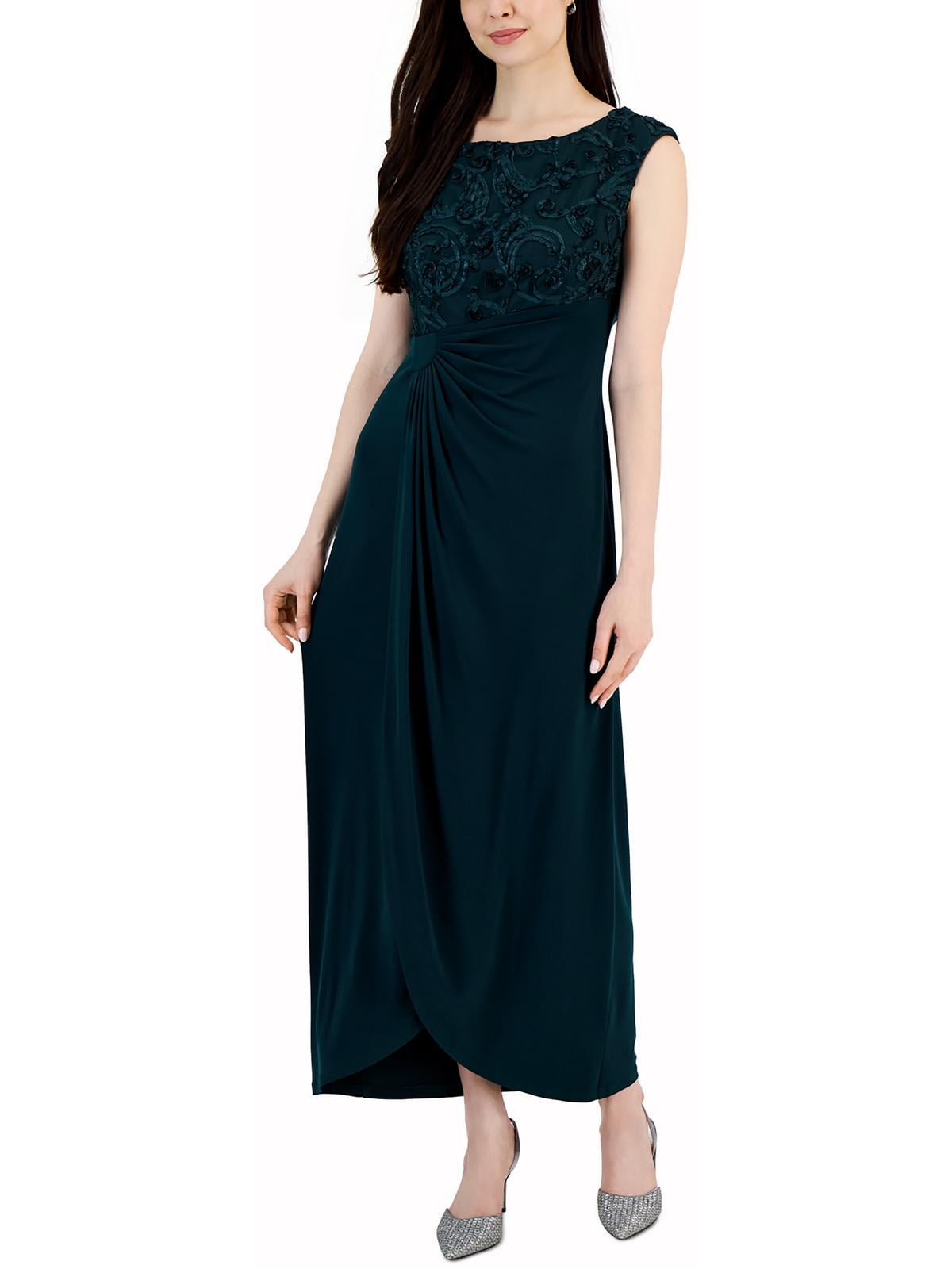 Connected Apparel Womens Textured Ruched Semi-Formal Dress - Walmart.com