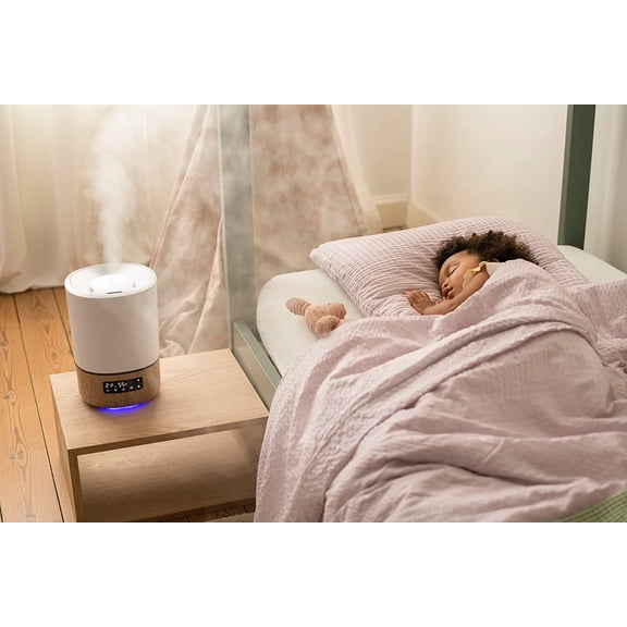 Connected Smart Humidifier  1 Gallon (3.8L) Tank Size, Cool Mist Humidifier with Hygrometer and Nightlight, and Whisper Quiet for Baby Bedroom, Nursery, iOS and Android Compatible