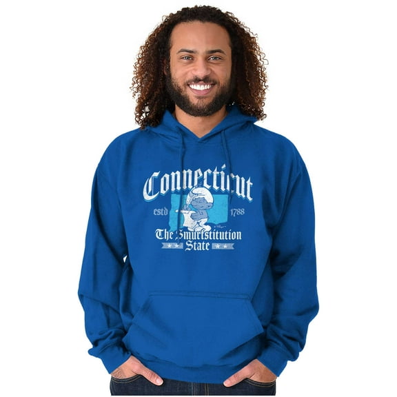 Connecticut CT Constitution Smurfs Hoodie Sweatshirt Women Men Brisco Brands M