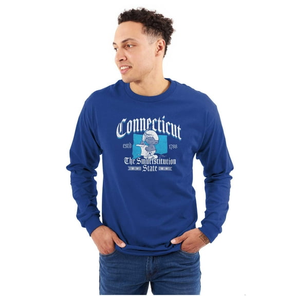 Connecticut CT Constitution Smurfs Long Sleeve TShirt Men Women Brisco Brands X