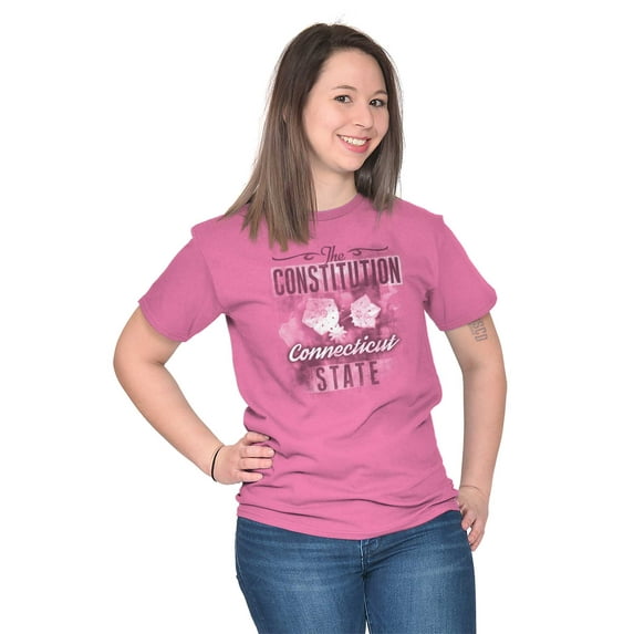 Connecticut CT State Flower Souvenir Women's Graphic T Shirt Tees Brisco Brands L