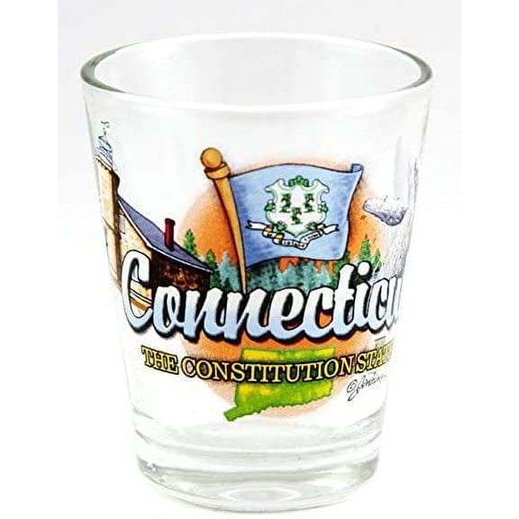 Connecticut Constitution State Elements Shot Glass